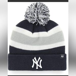 47 Brand Navy and Gray Striped Beanie